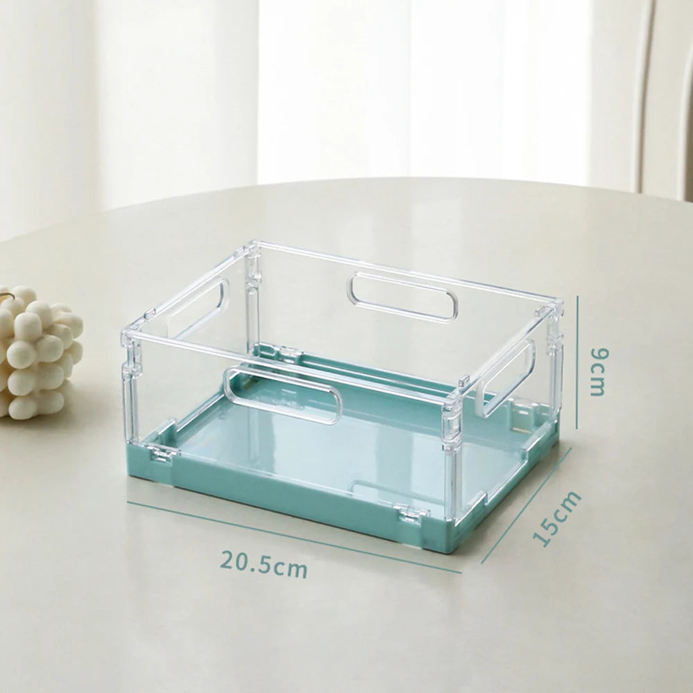 سلة قابلة للطي للنزهات الخارجية المحمولة مع مقبض للتخييم، صندوق تخزين بلاستيكي قابل للطي، سلة تسوق كبيرة للسوبر ماركت