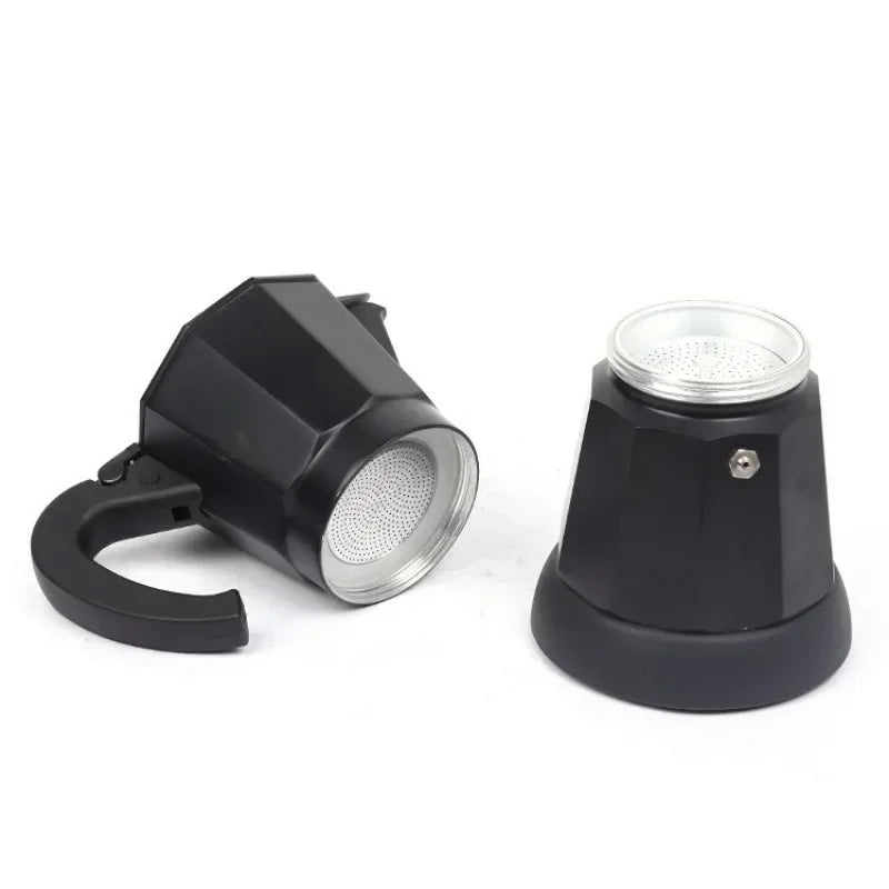 وعاء موكا كهربائي من الألومنيوم 220/110 فولت 300 مل، 6 أكواب، صانعة إسبريسو إيطالية، وعاء قهوة كهربائي سريع ومريح، أدوات باريستا