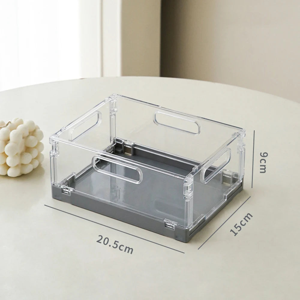 سلة قابلة للطي للنزهات الخارجية المحمولة مع مقبض للتخييم، صندوق تخزين بلاستيكي قابل للطي، سلة تسوق كبيرة للسوبر ماركت