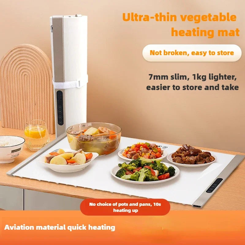 لوح تسخين كهربائي متعدد الوظائف قابل للطي 110 فولت 220 فولت لتسخين المشروبات، مناسب لطاولة الطعام المنزلية والفنادق وأطباق تسخين الوجبات