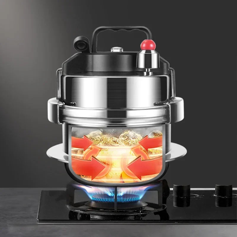 طنجرة ضغط صغيرة للتخييم في الهواء الطلق بسعة 0.8-2 لتر مصنوعة من الفولاذ المقاوم للصدأ 304، طنجرة أرز محمولة لأدوات الطبخ في المطبخ