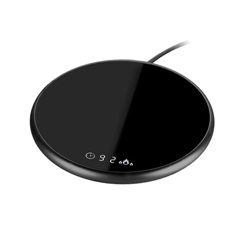 سخان أكواب القهوة مع مؤقت وإعدادين لدرجة الحرارة للاستخدام المنزلي والمكتب ولوح تسخين المشروبات الكهربائية للكاكاو والشاي والماء والحليب