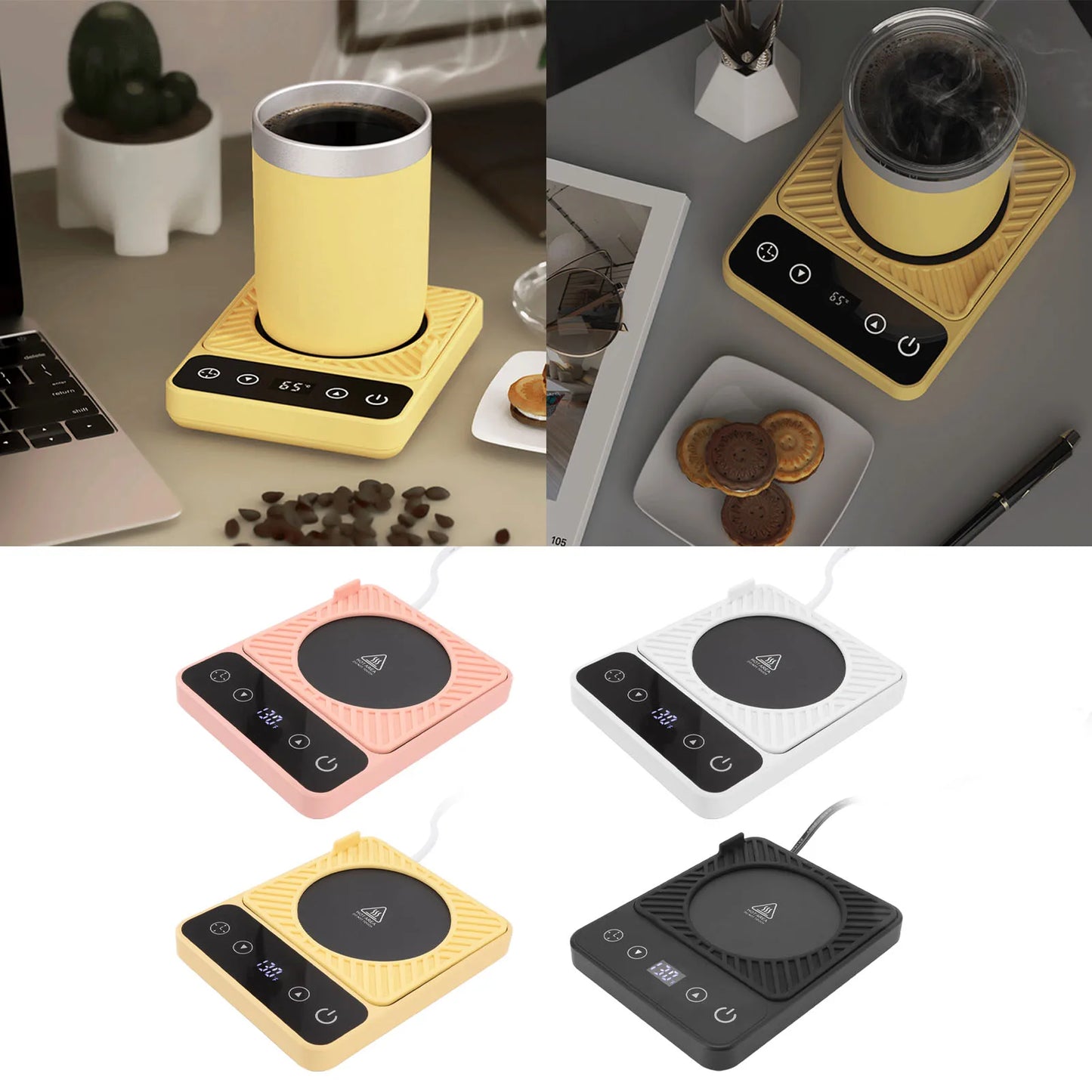 سخان أكواب كهربائي، 9 أوضاع لتسخين الأكواب، درجة حرارة ثابتة، إيقاف تلقائي، تسخين متساوٍ، سخان أكواب مكتبي، قابس أمريكي 110-120 فولت