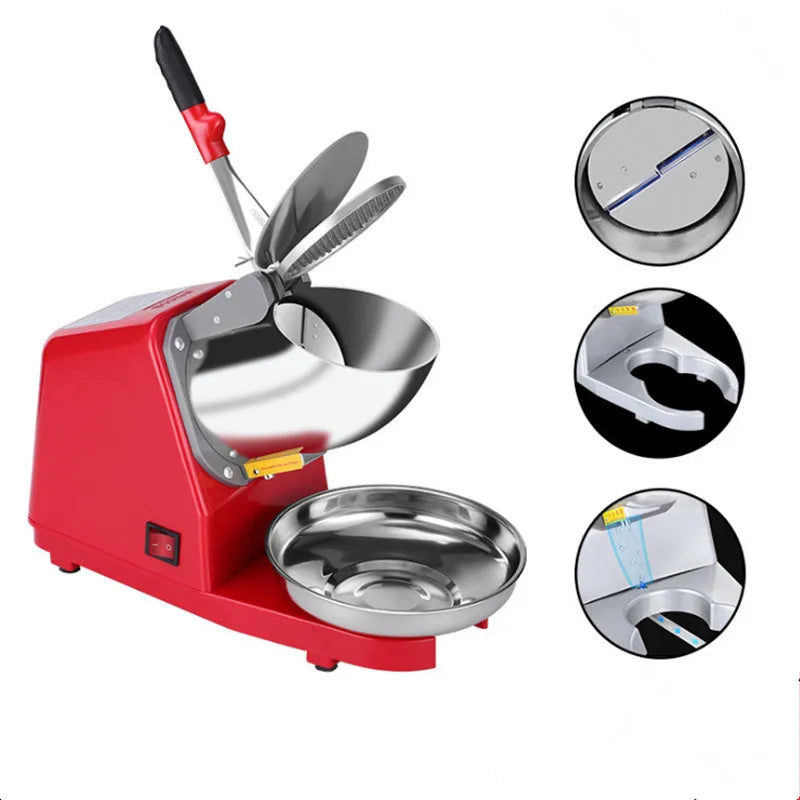 آلة كسارة الثلج الكهربائية، ترقية آلة صنع الثلج التجارية، آلة صنع العصير عالية الطاقة ذات السكين المزدوج الصغيرة المنزلية