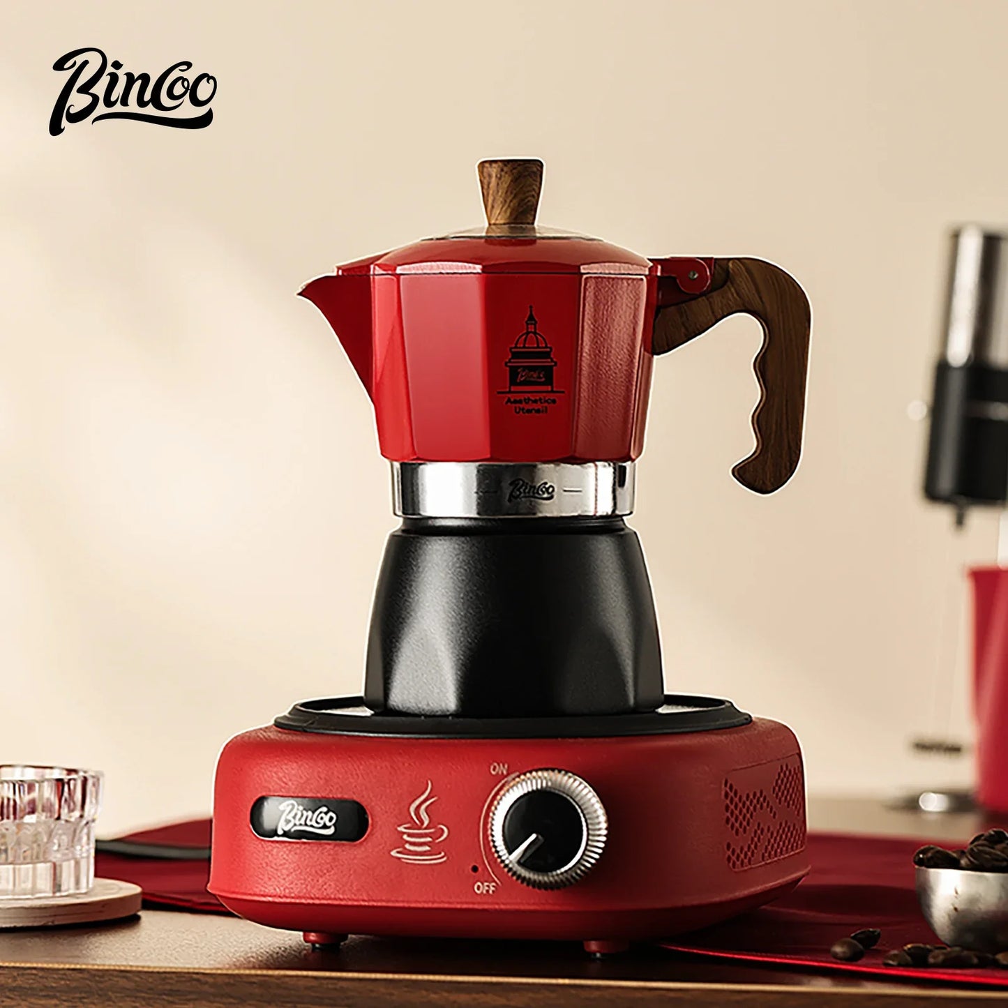 ماكينة صنع قهوة موكا من Bincoo ذات صمام مزدوج، موقد كهربائي، قهوة إيطالية منزلية، ملحقات باريستا خارجية، 220 فولت