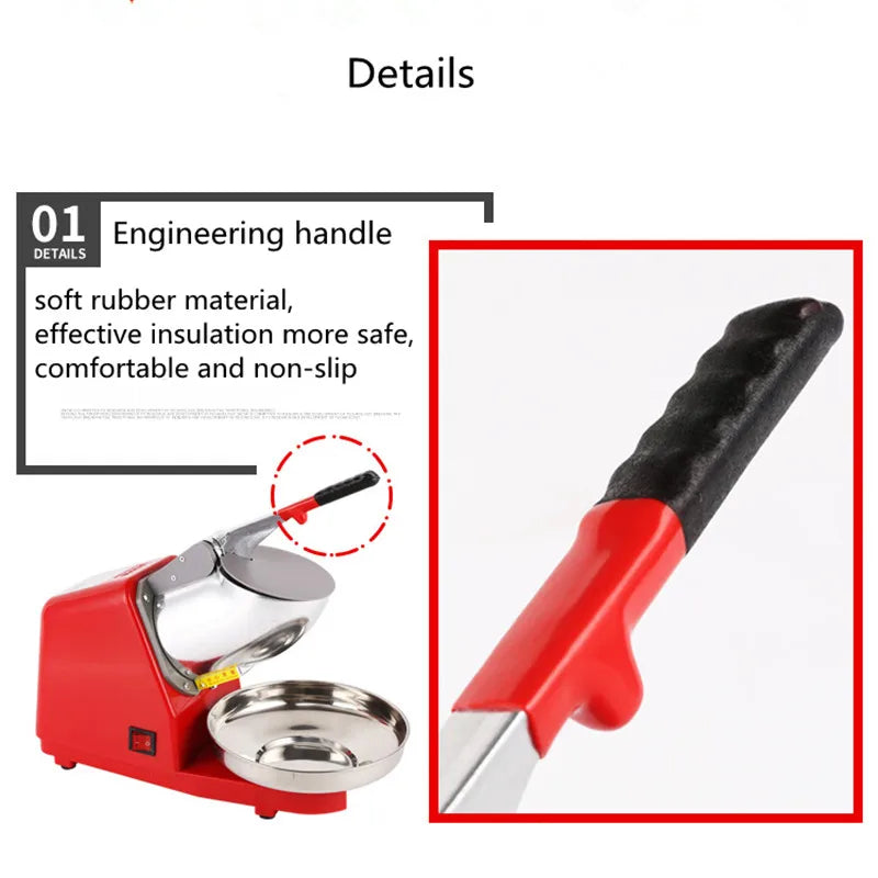 آلة كسارة الثلج الكهربائية، ترقية آلة صنع الثلج التجارية، آلة صنع العصير عالية الطاقة ذات السكين المزدوج الصغيرة المنزلية