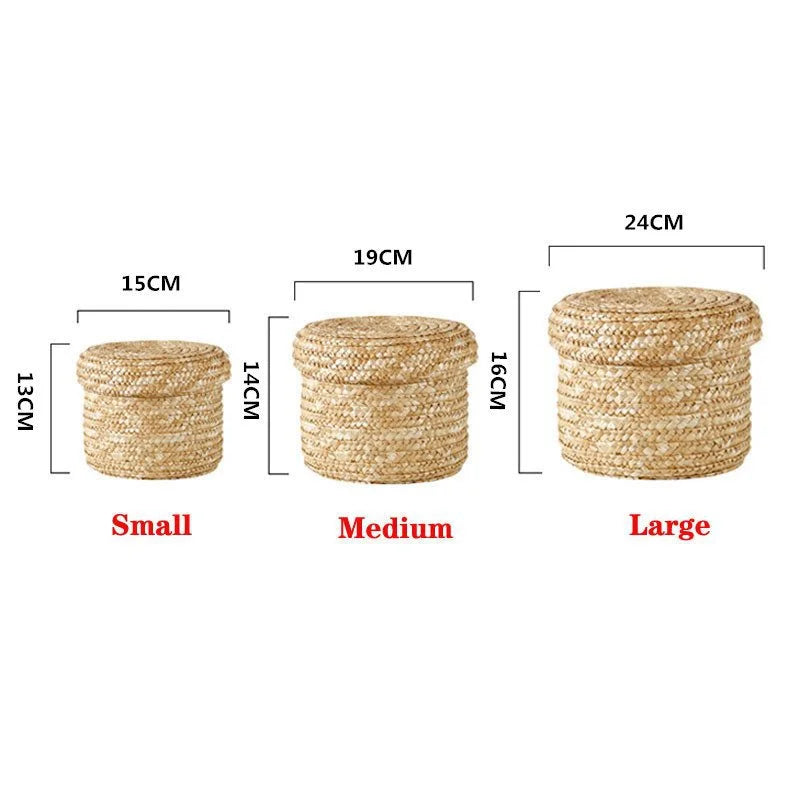 سلة تخزين منسوجة يدويًا متعددة الأغراض لتنظيم الوجبات الخفيفة