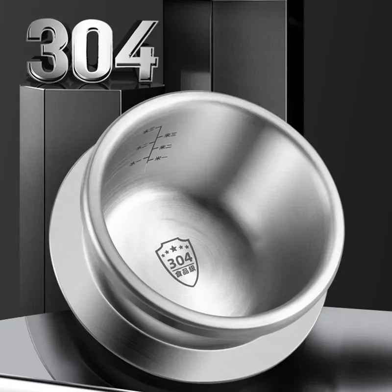 طنجرة ضغط صغيرة للتخييم في الهواء الطلق بسعة 0.8-2 لتر مصنوعة من الفولاذ المقاوم للصدأ 304، طنجرة أرز محمولة لأدوات الطبخ في المطبخ