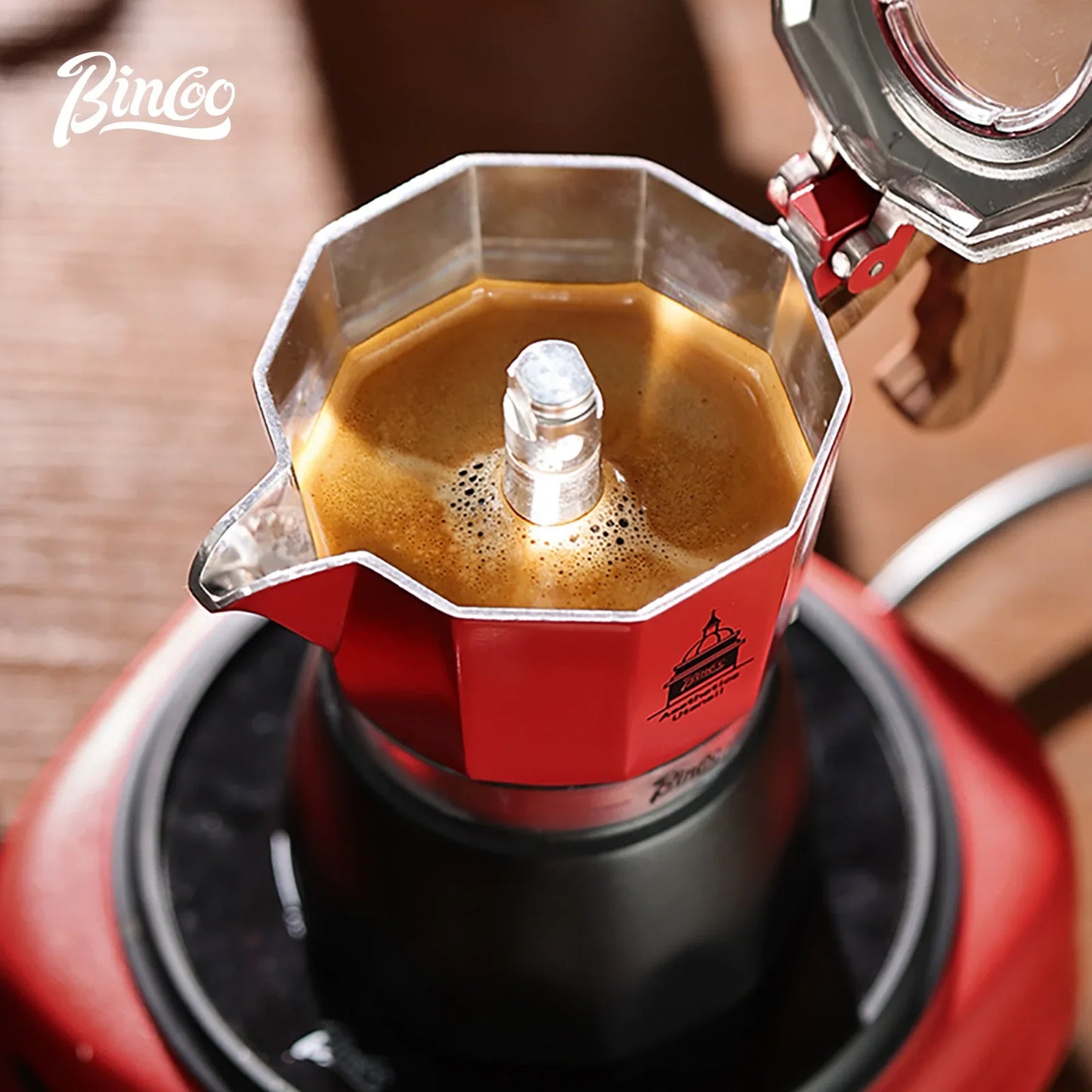 ماكينة صنع قهوة موكا من Bincoo ذات صمام مزدوج، موقد كهربائي، قهوة إيطالية منزلية، ملحقات باريستا خارجية، 220 فولت