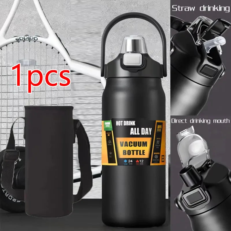 زجاجة حرارية من الفولاذ المقاوم للصدأ بسعة 2.5 لتر، ماء حراري محمول بسعة 2500 مل، كوب حراري معزول بسعة 2 لتر، 84 أونصة