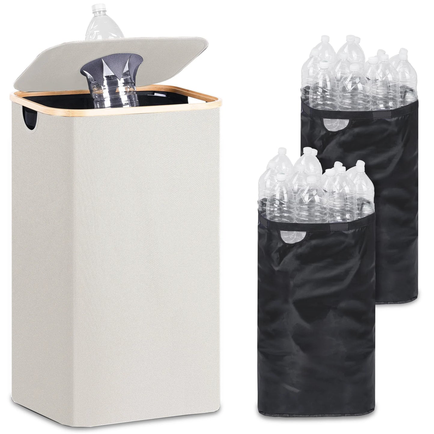 سلة تخزين الزجاجات الفارغة وحقيبة جمع زجاجات مياه الصرف الصحي وحقيبة تخزين قابلة للطي لمنظم الزجاجات وحقيبة حمل زجاجات قابلة لإعادة التدوير