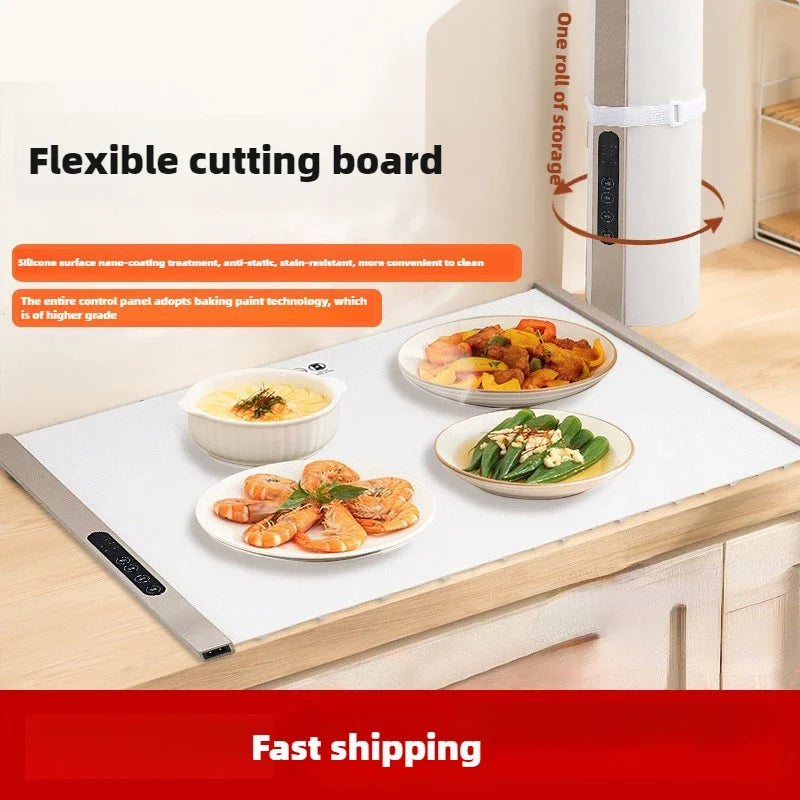 لوح تسخين كهربائي متعدد الوظائف قابل للطي 110 فولت 220 فولت لتسخين المشروبات، مناسب لطاولة الطعام المنزلية والفنادق وأطباق تسخين الوجبات