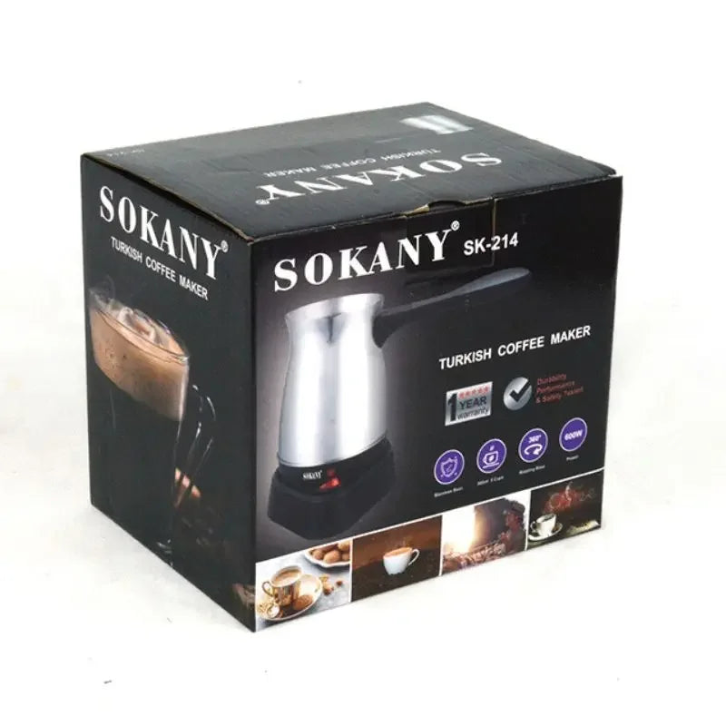 ماكينة قهوة تركية كهربائية بقوة 600 واط، وعاء موكا إيطالي منفصل سعة 500 مل، مصنوع من الفولاذ المقاوم للصدأ، ماكينة إسبريسو عربية محمولة