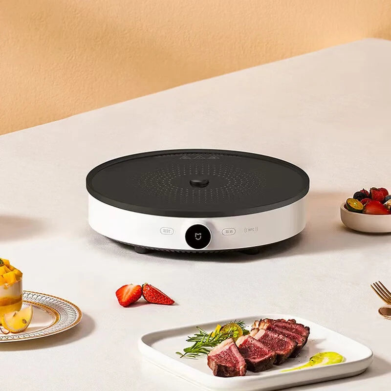 طباخ حثي شاومي ميجيا 2 للمنزل بقوة 2100 واط و99 ترسًا وقوة قابلة للتعديل وتسخين مستمر منخفض الطاقة وشاشة OLED للمطبخ