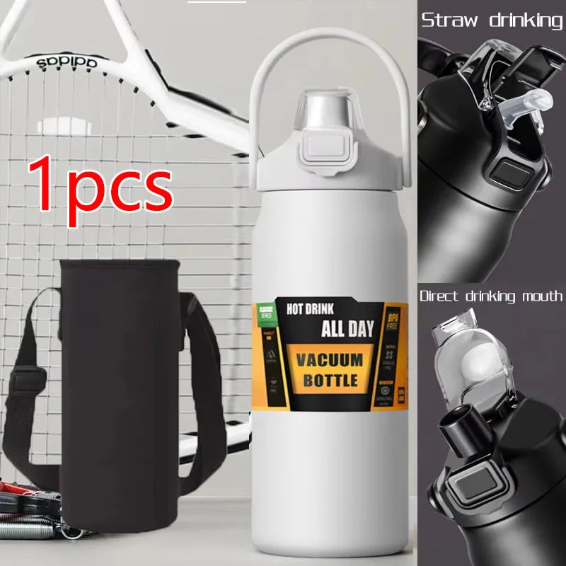 زجاجة حرارية من الفولاذ المقاوم للصدأ بسعة 2.5 لتر، ماء حراري محمول بسعة 2500 مل، كوب حراري معزول بسعة 2 لتر، 84 أونصة