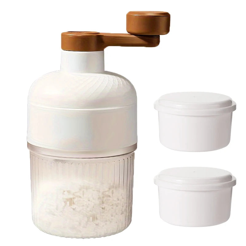 آلة صنع الثلج المبشور الخالية من مادة BPA وآلة صنع الثلج المخروطي وكسارة الثلج المحمولة اليدوية وآلة صنع الثلج المبشور مع صواني مكعبات الثلج المجانية