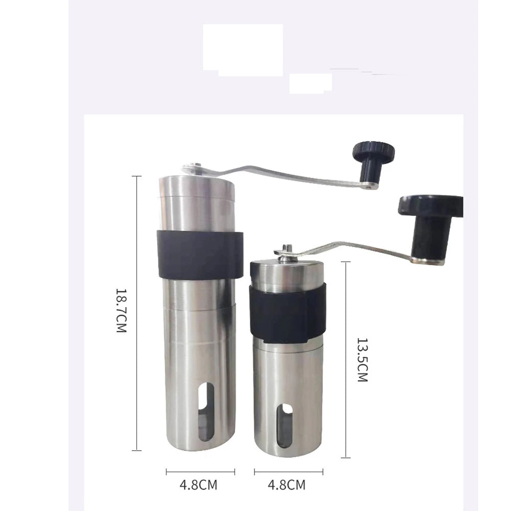 مطحنة قهوة يدوية، مطاحن حبوب قهوة محمولة، صغيرة الحجم من الفولاذ المقاوم للصدأ، مطحنة يدوية سهلة الصنع، رغوة، ملحقات المطبخ، أداة