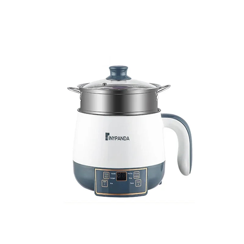 طباخات أرز كهربائية صغيرة محمولة متعددة الوظائف، تتسع لـ 1-2 شخص، وعاء طهي مسطح ذكي، قدر بخاري، وعاء رامين 220 فولت