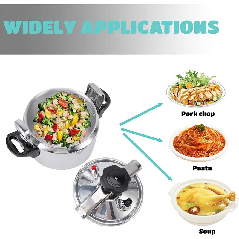 قدر ضغط سعة 3 لتر/5 لتر معلب ضغط مقاوم للانفجار من الألومنيوم مزود بقفل أمان، أوعية ضغط معلبة تعمل بالغاز فقط